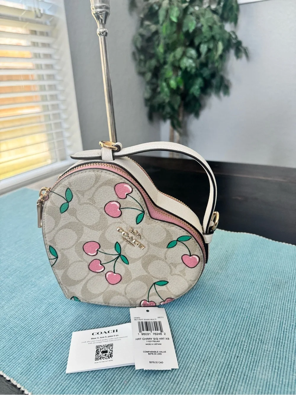 Coach Crossbody Bag In Signature Canvas With Cherry Print